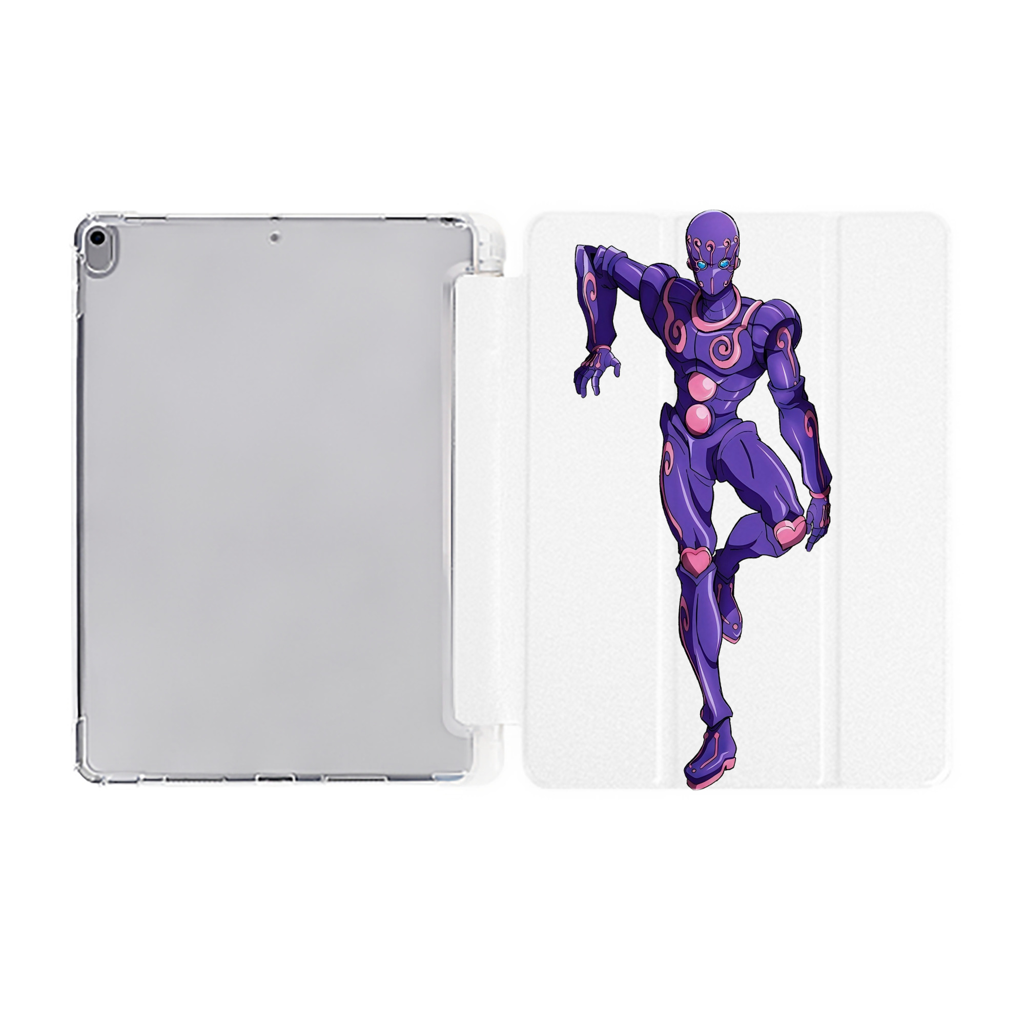 （画像用） ジョジョの奇妙な冒険 JoJo's Bizarre Adventure IPad ケース ペン収納付き 三つ折りスタンド PUレザー×シリコン 対応機種9.5/10.5/10.9インチ